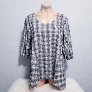 NICHE Nilgun Derman print art designer TEXAS shirt top blouse LARGE